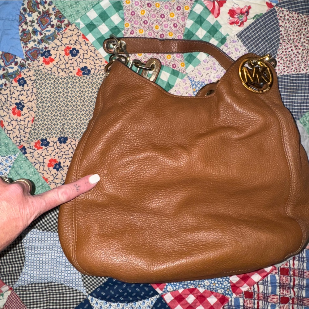 Michael Kors Tan Leather Fulton Hobo Bag - Picture 12 of 16